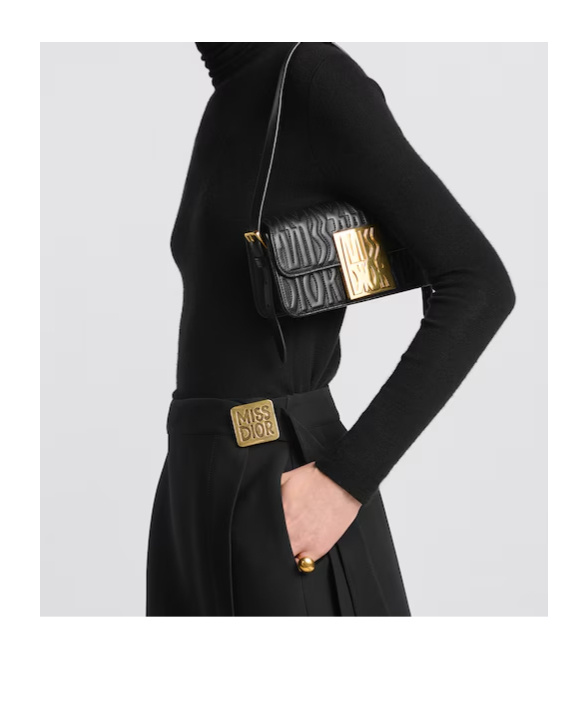 Dior Miss  Flip Shoulder Bag In Black