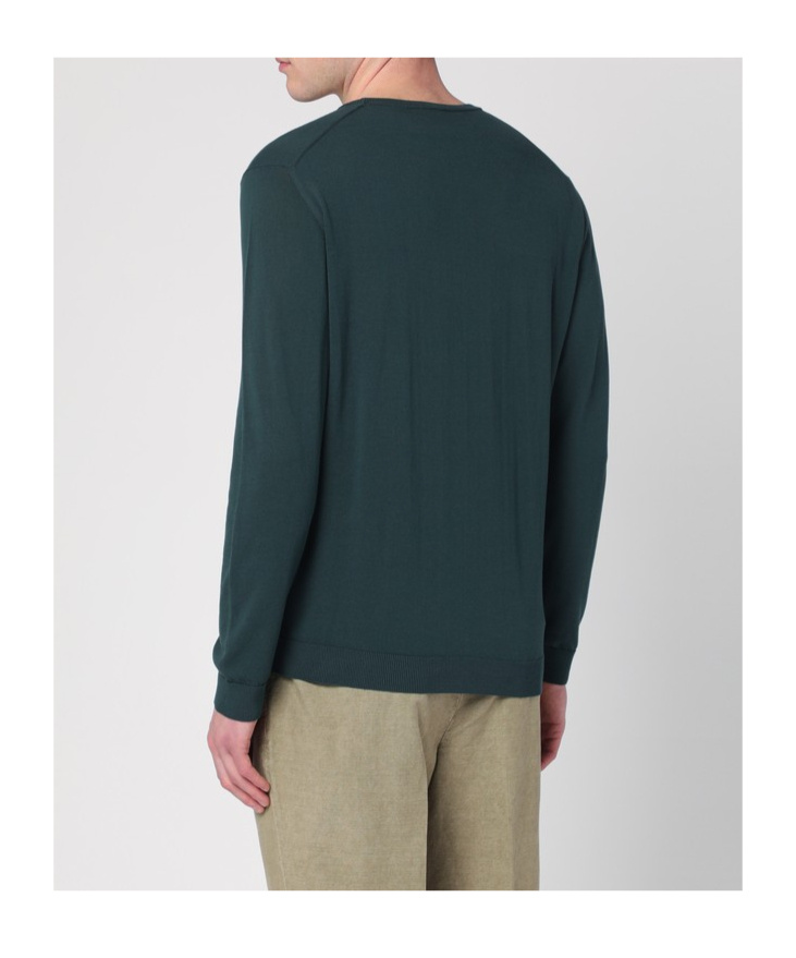 Roberto Collina Merino Wool Crewneck Sweater In Green