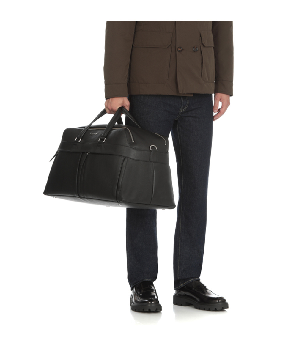 Orciani Borsone Micron In Pelle Tracolla In Black