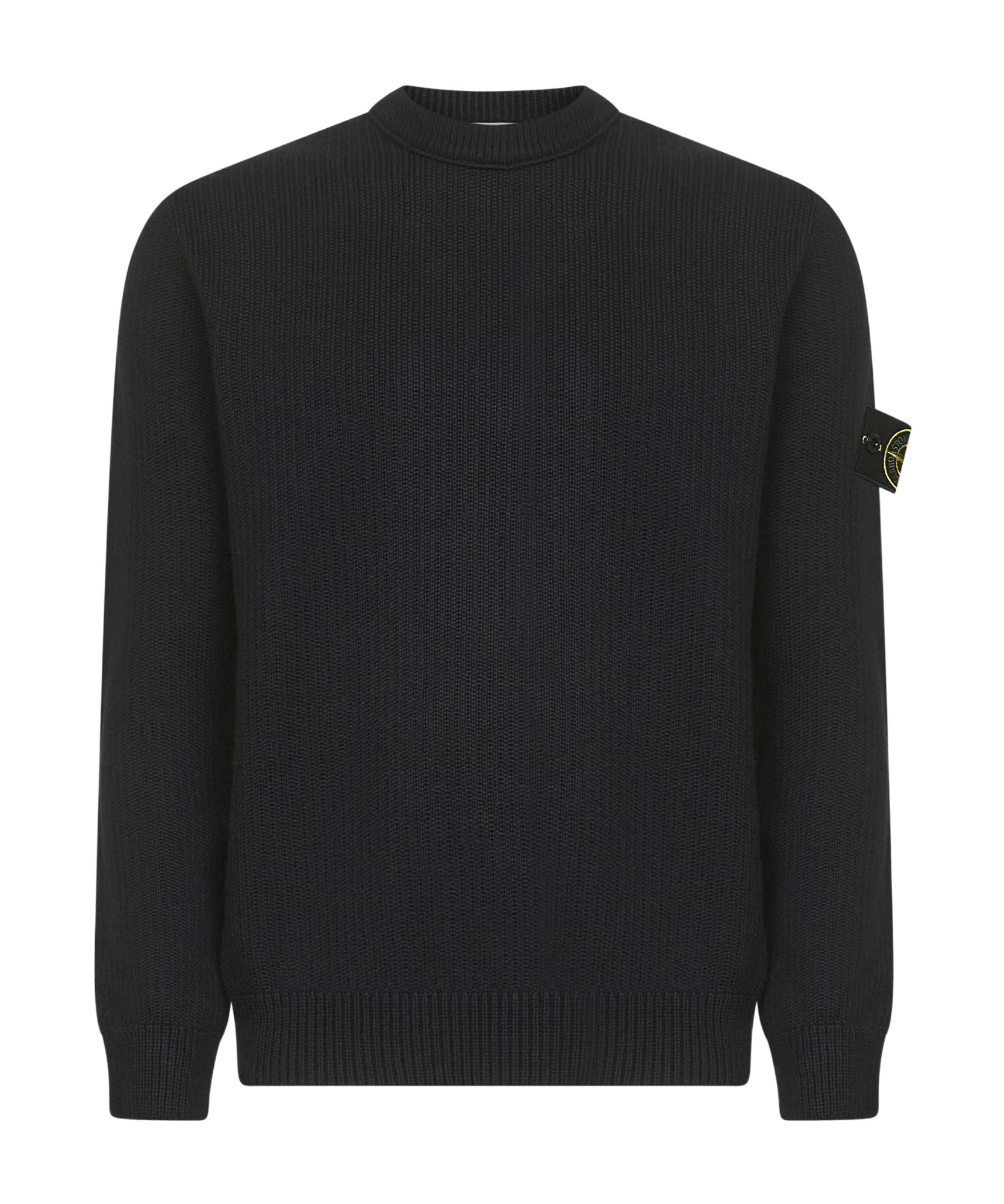 Stone Island Black Soft Organic Cotton Crewneck Sweater In Black