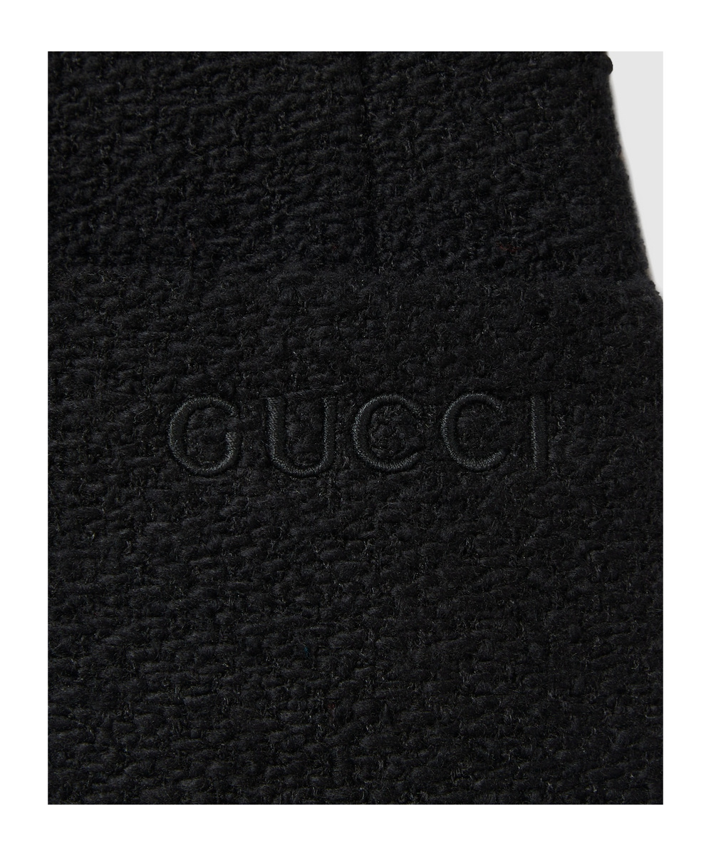 Gucci Embroidered Wool Bouclé Jacket In Black