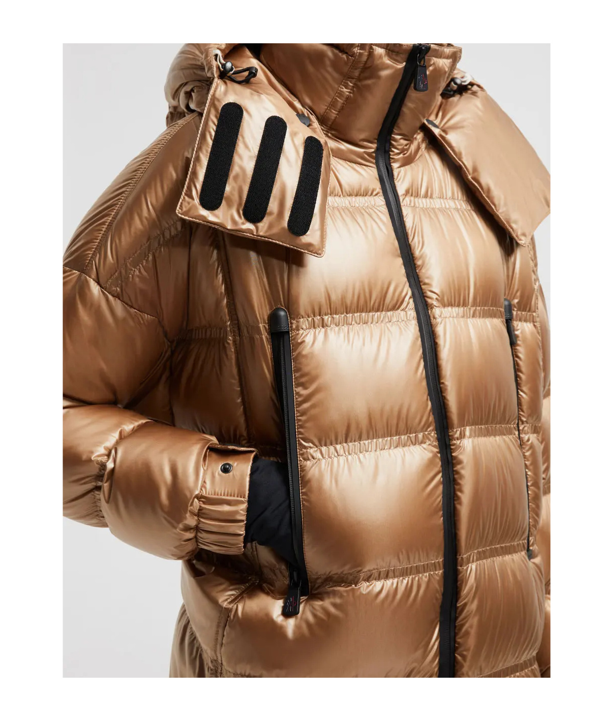 Moncler Grenoble Rochelair Long Down Coat In Brown