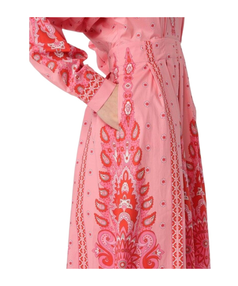 Etro Chemisier Pink Cotton Midi Dress 40