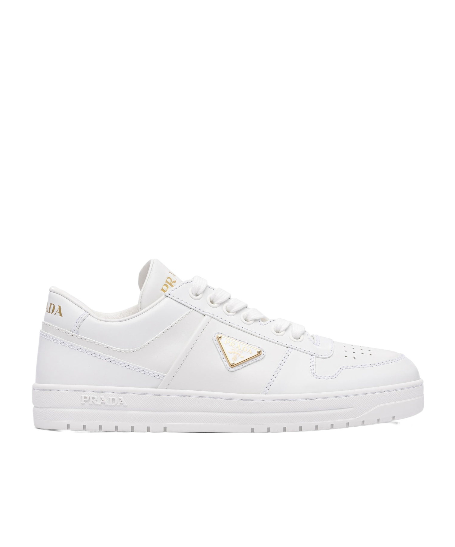 Prada Round-toe Low-top Casual Shoes In White