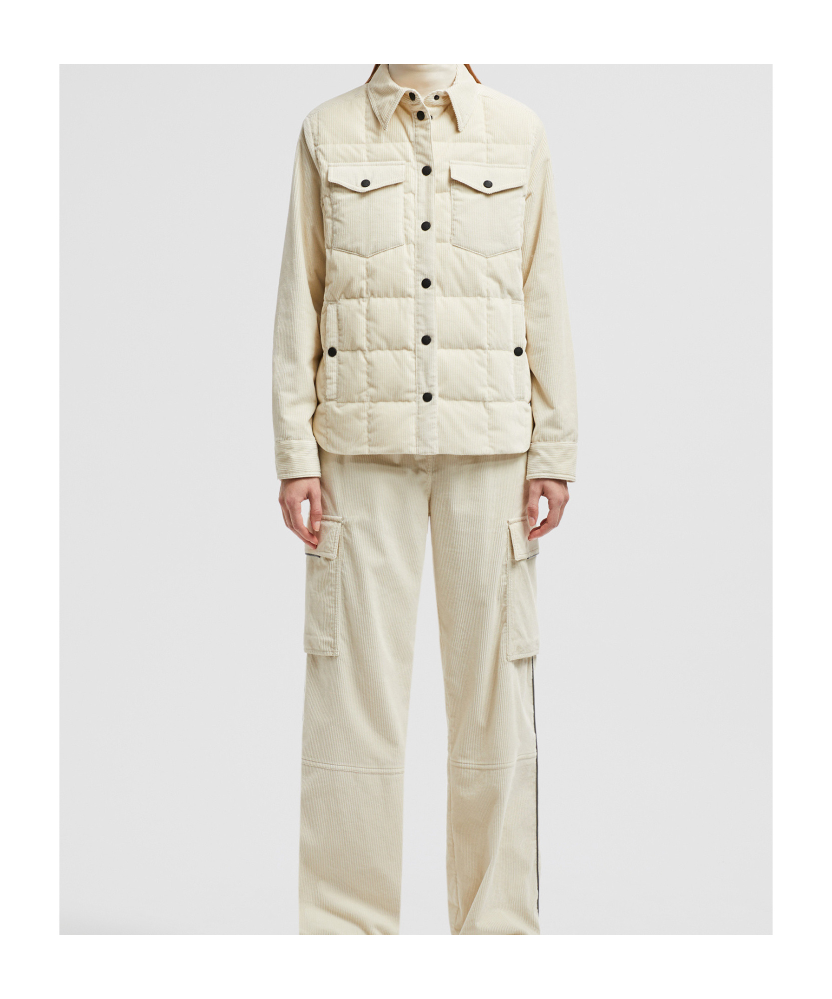 Moncler Long-sleeved Down Jacket In White