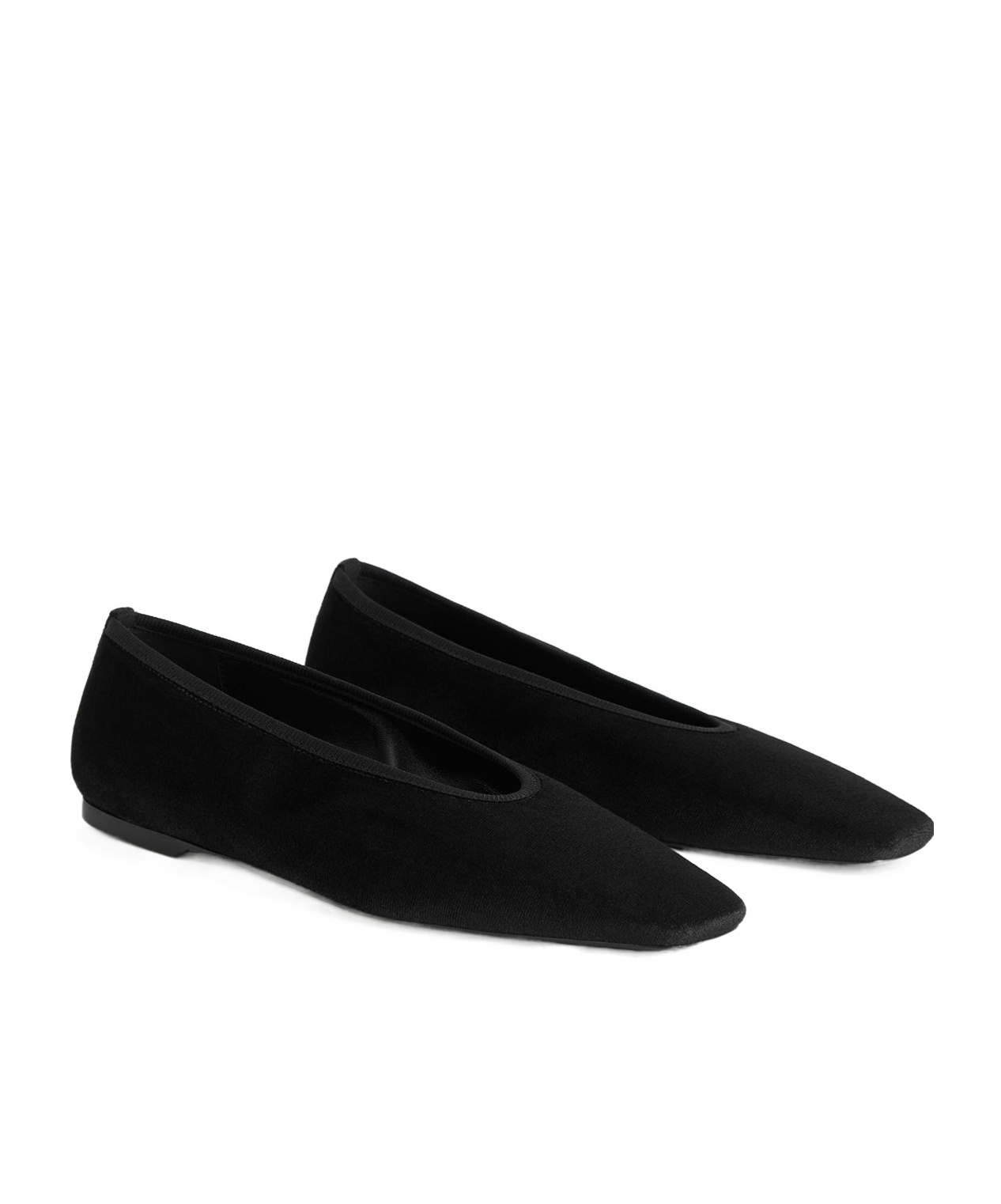Totême Toteme Minimalist Velvet Ballerinas Shoes In Black