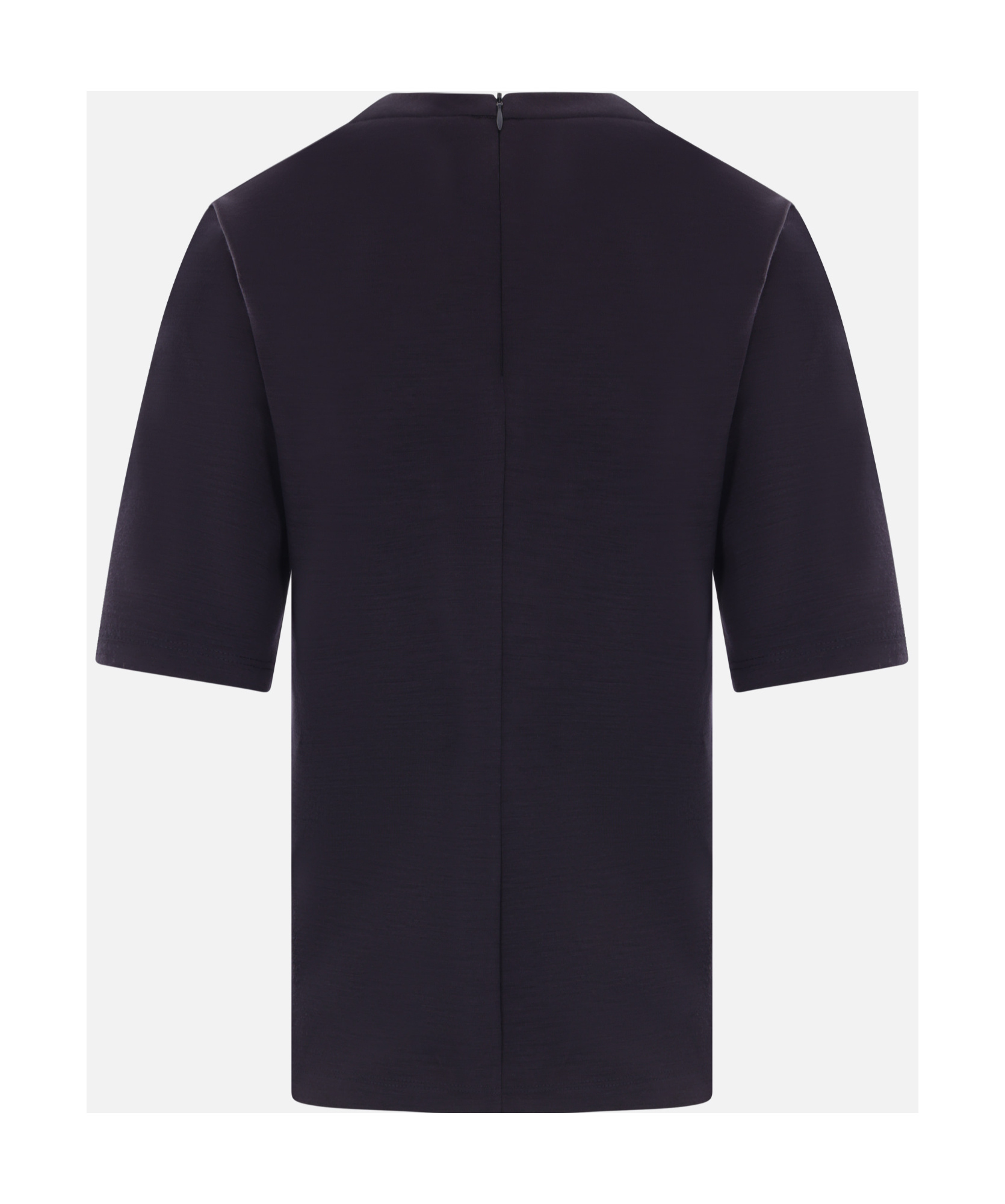 Max Mara Zip Detailed Crewneck T-shirt In Black