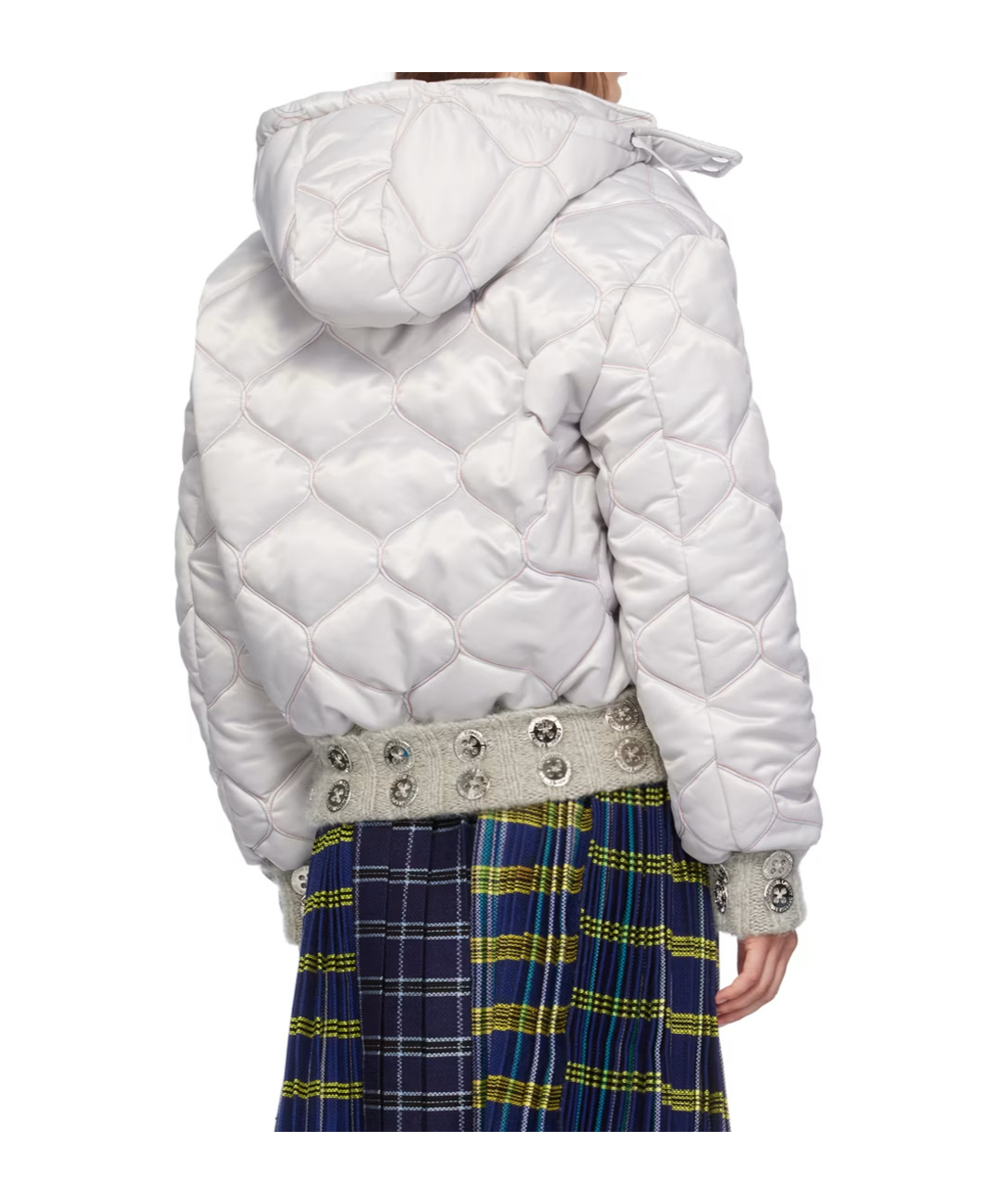 Chopova Lowena Silver Lovey Puffer Jacket In White