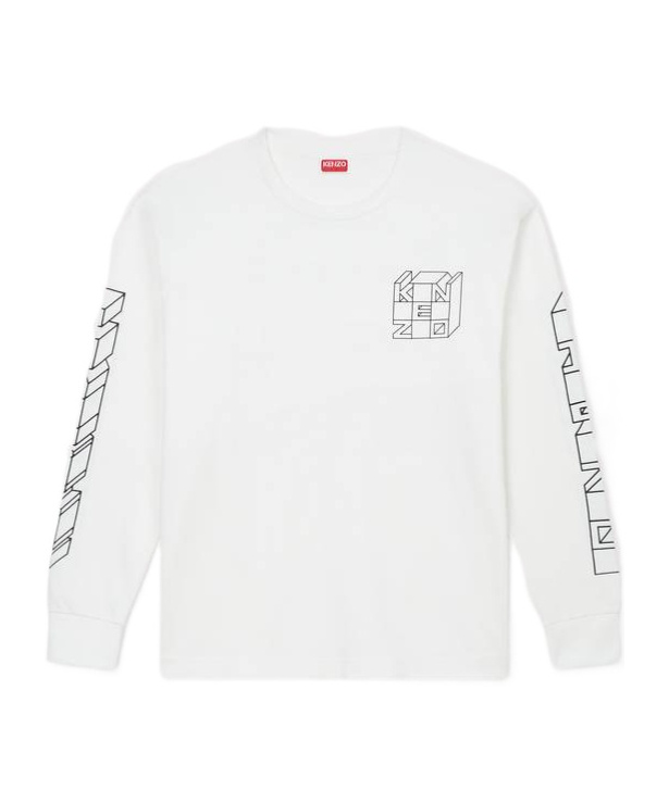 Kenzo Logo Printed Long-sleeve T-shirt In White