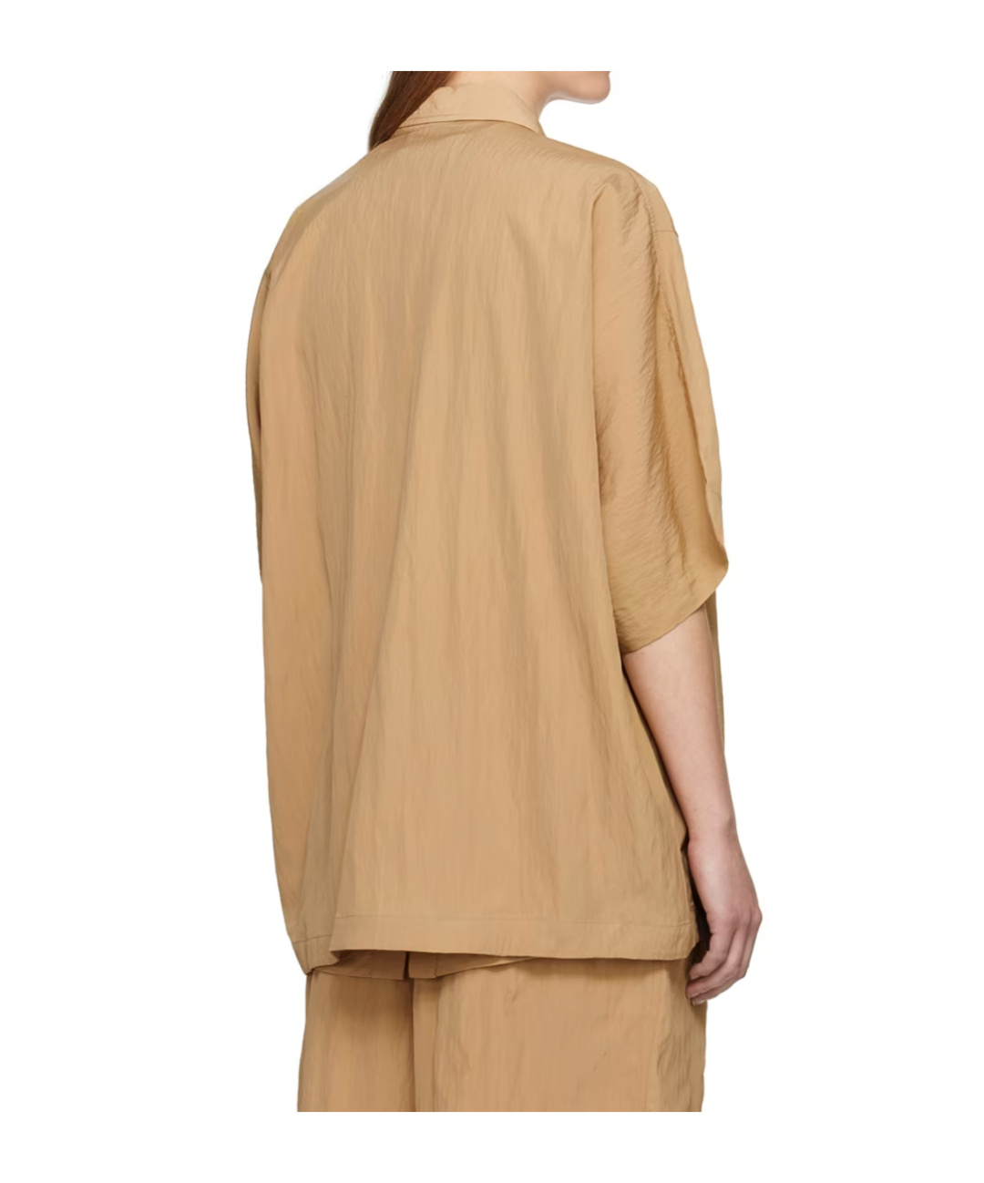 Studio Nicholson Lapel Short-sleeved Shirt In Nude