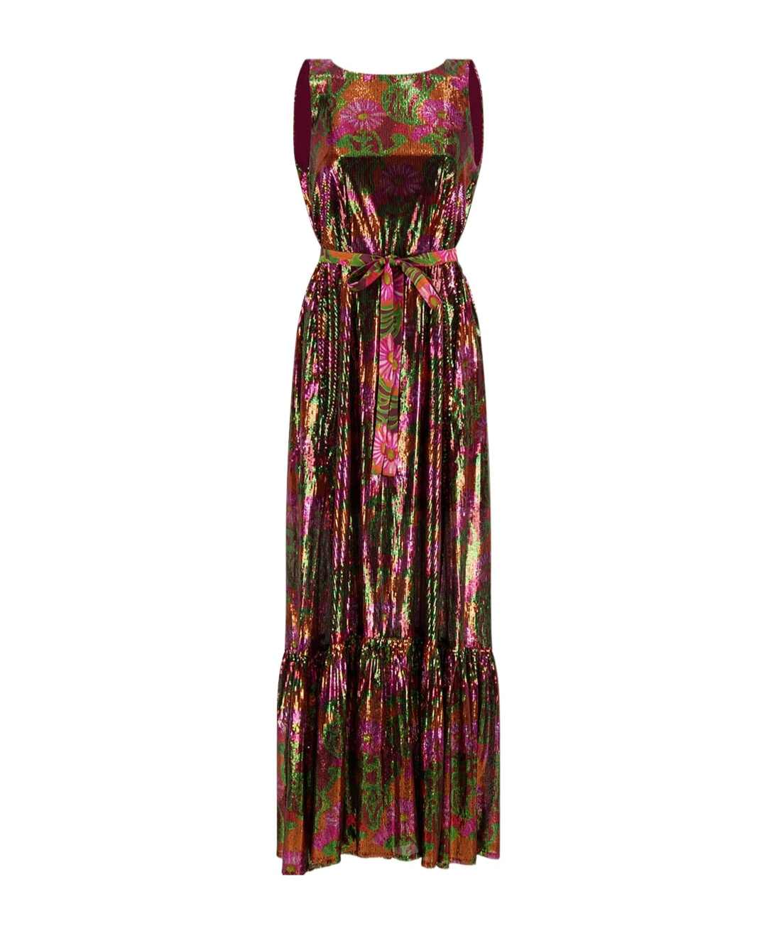 La Doublej Floral Sleveless Maxi Dress In Brown