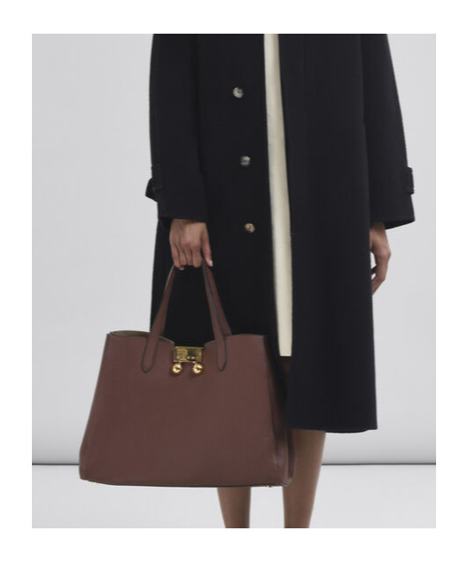 Shop Marni Brick Red Leather Trunkaroo Tote Medium Handbag In Wild Cherry