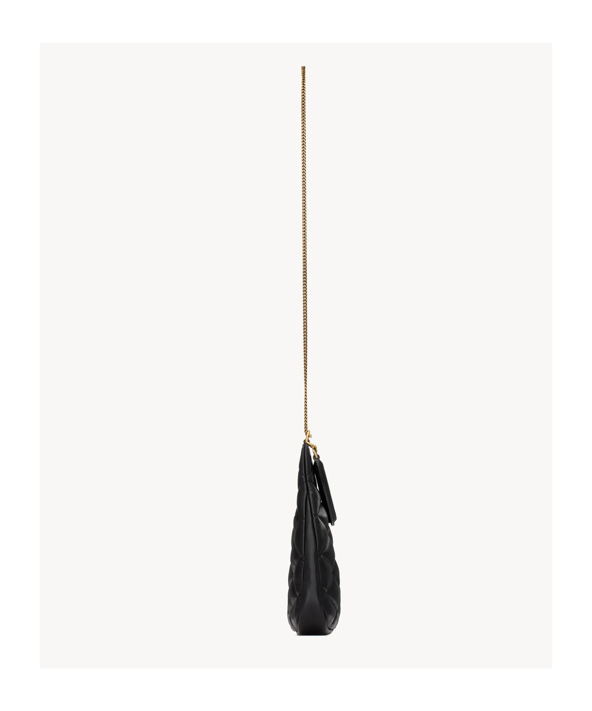 Saint Laurent Sade Mini Ysl Hobo Bag In Quilted Lambskin In Black