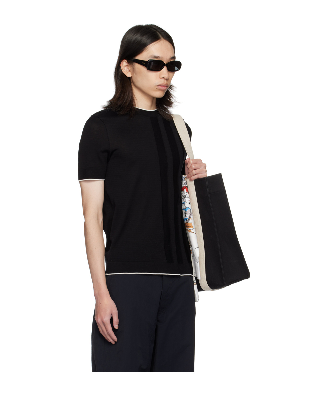 Jacquemus Short-sleeved Knitted T-shirt In Black