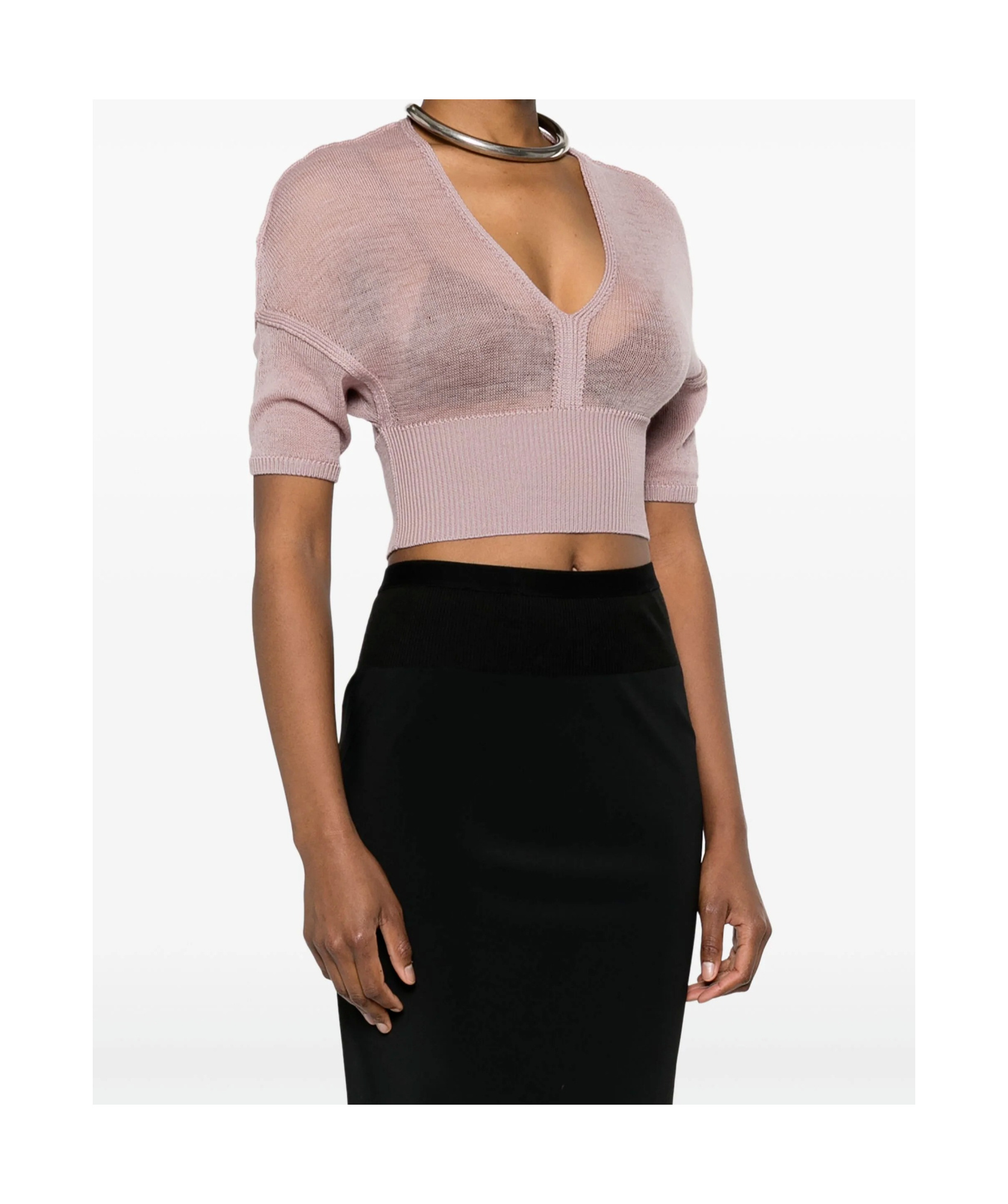 Rick Owens Fine-knit Virgin Wool Top In Pink