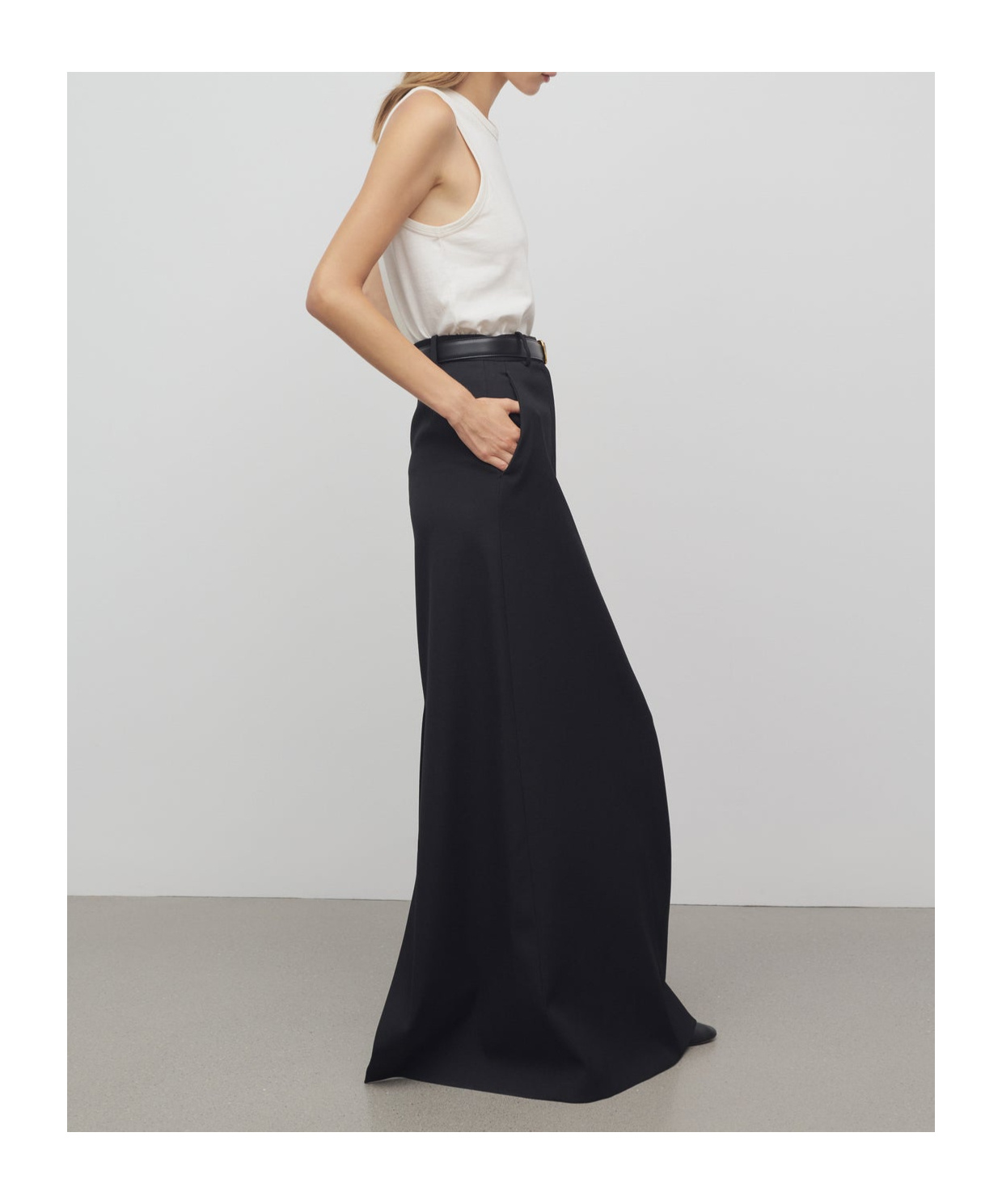 The Row A-line Wool Skirt In Black