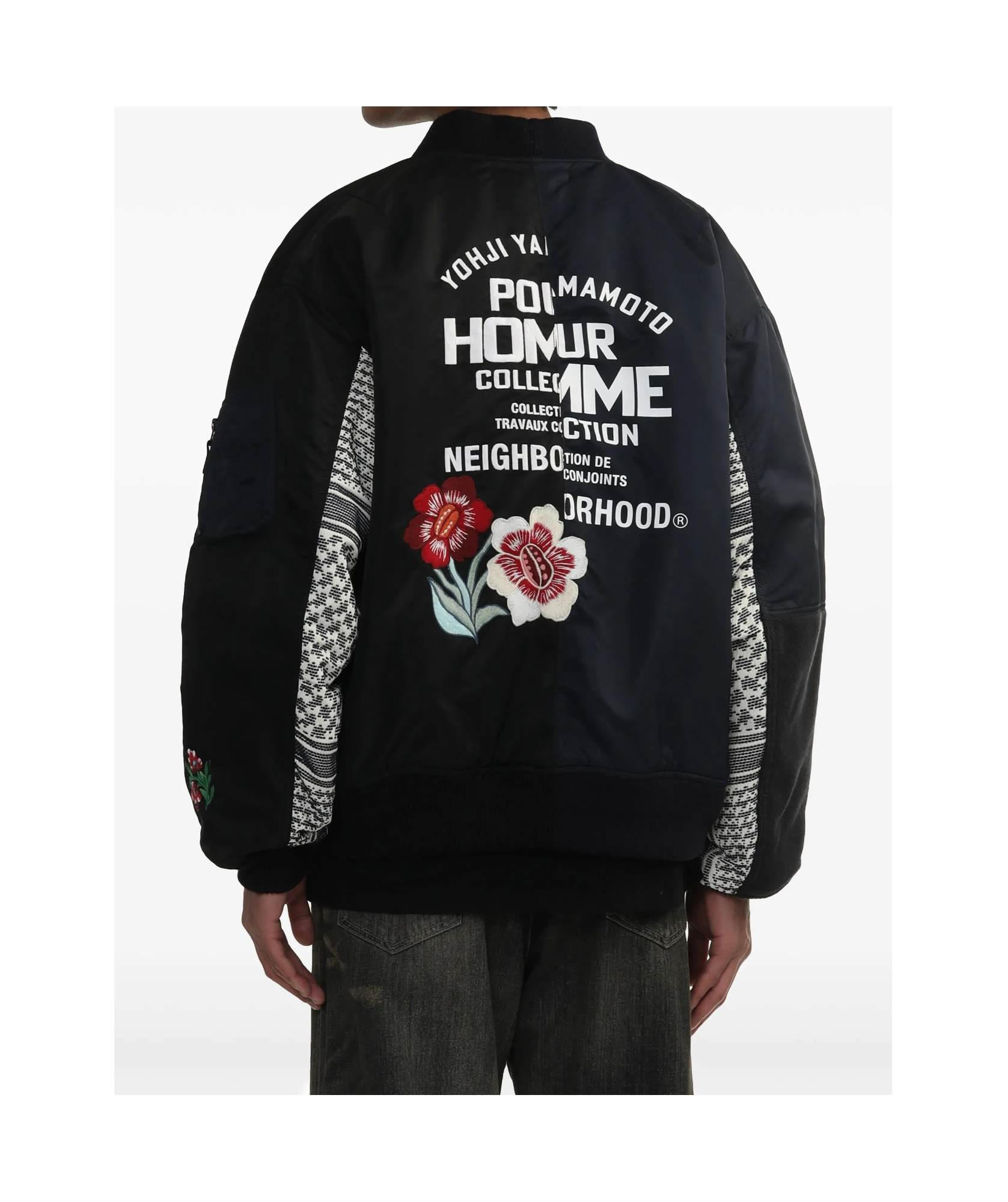 Yohji Yamamoto Black Neighborhood Edition Ma-1 Bomber Jacket In Black