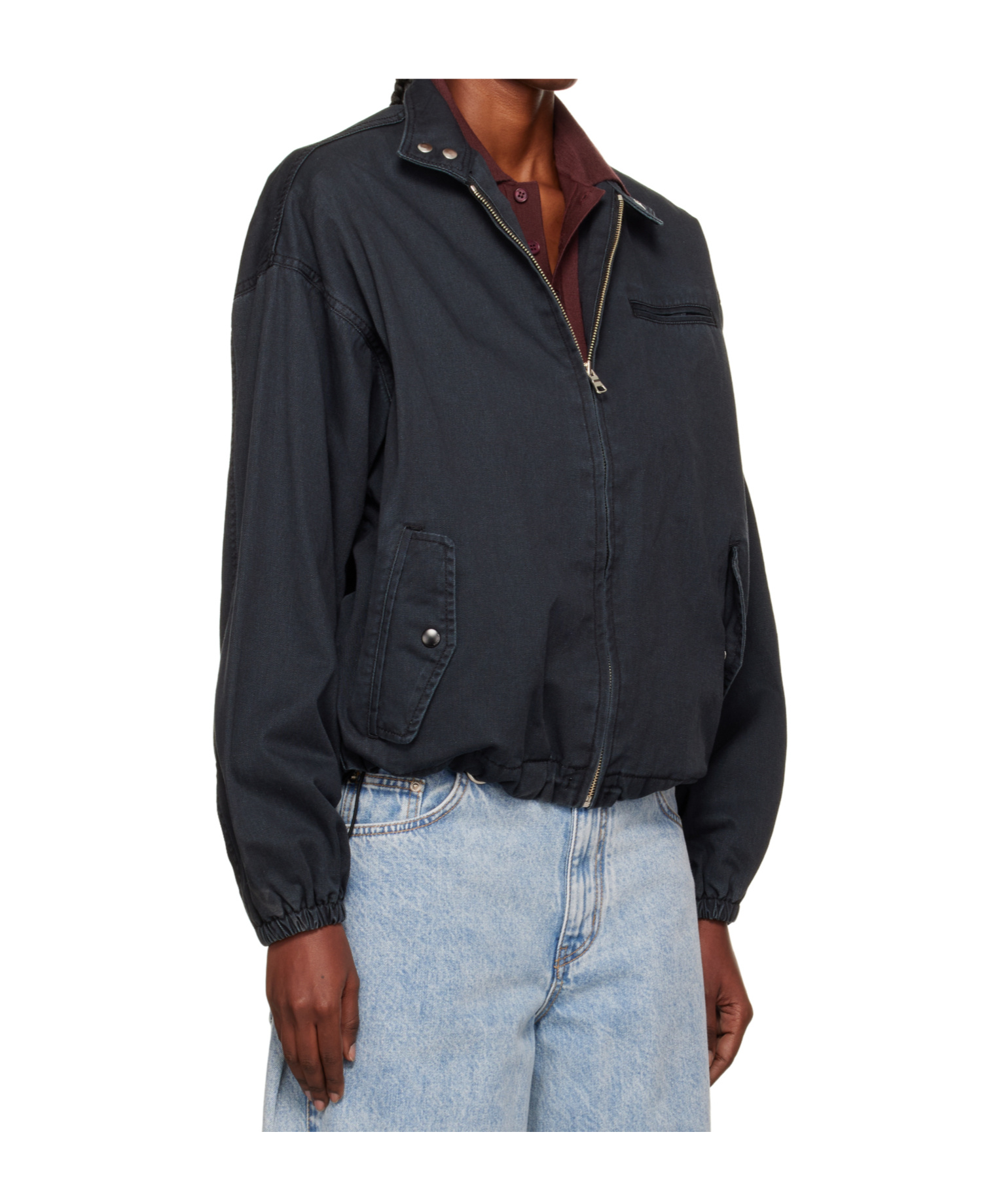 We11 Done Navy Harrington Jacket In Blue