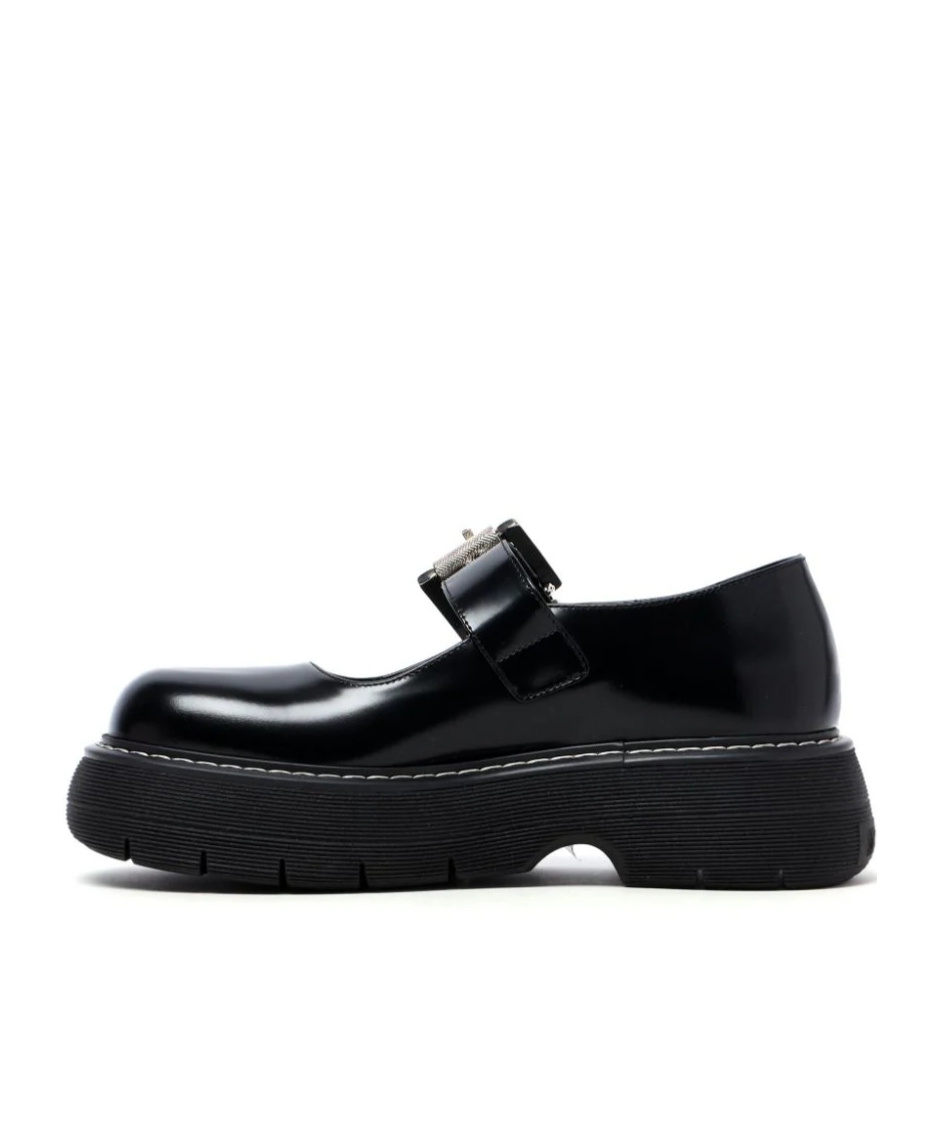 Msgm Buckle Platform Mary Jane Shoes In Black