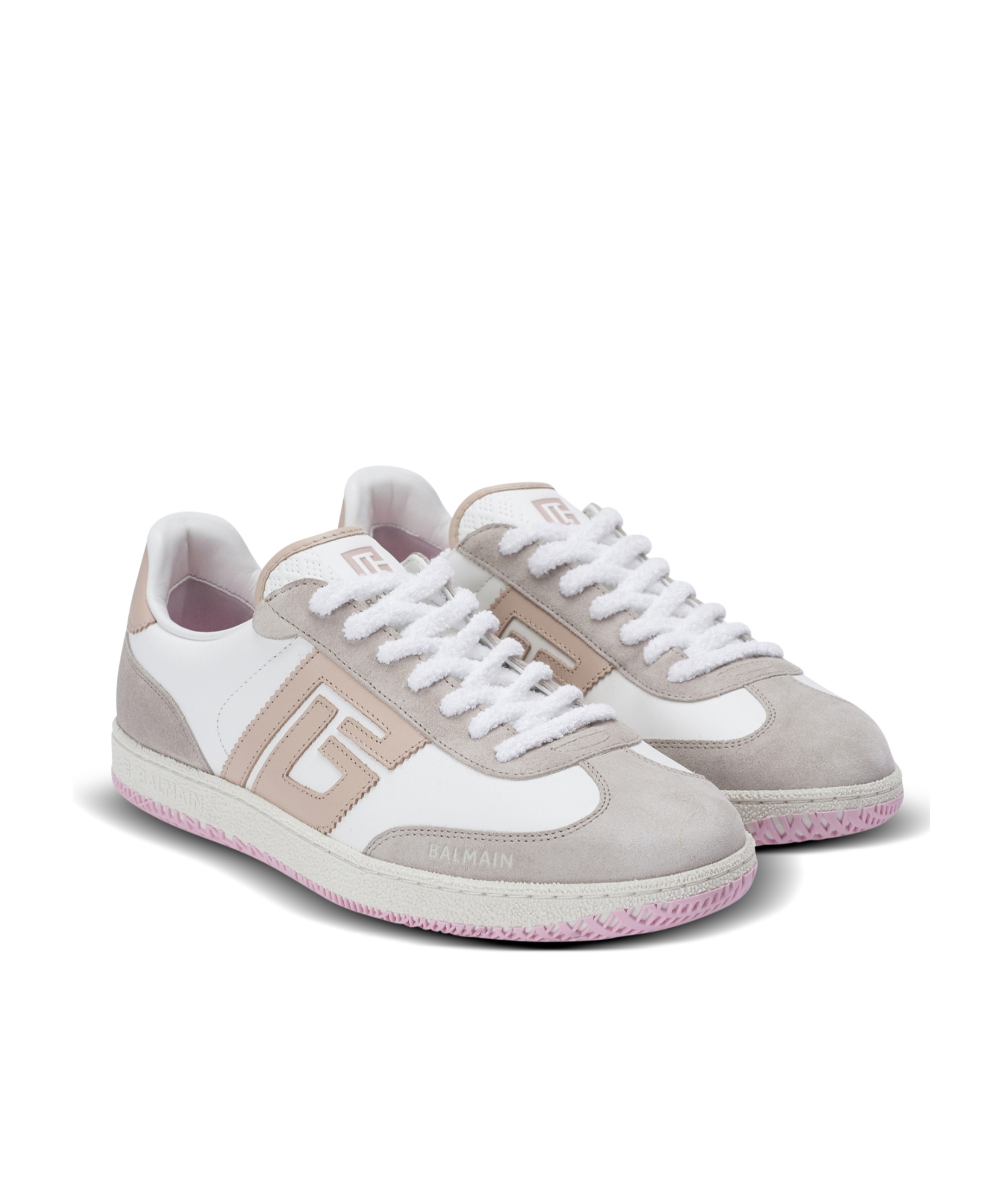 Balmain Lace-up Low-cut Casual Shoes In White