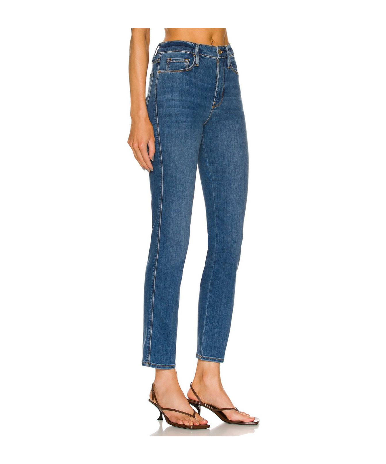 Frame High Waist Jeans In Blue