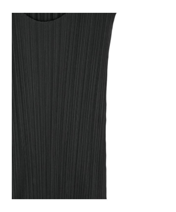 Issey Miyake Pleated Shift Dress In Black