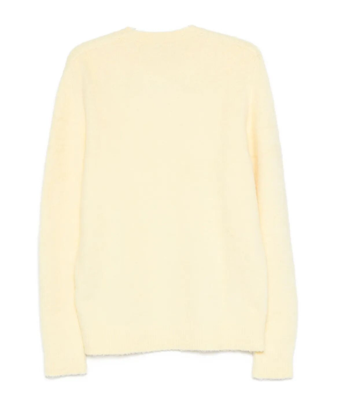 Roberto Collina Round Neck Knit Sweater With Long Sleeves In Yellow