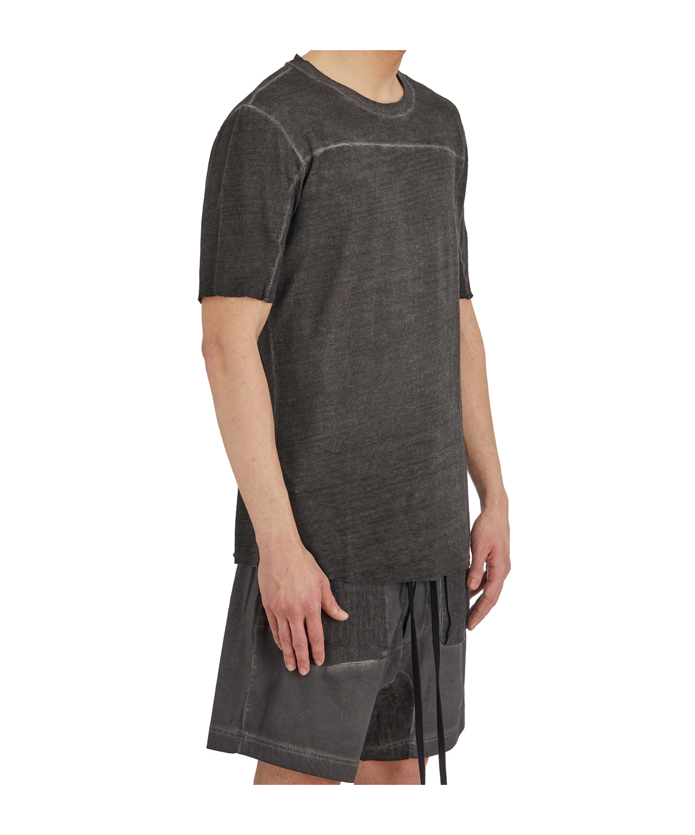 Thom Krom Round Neck Short Sleeve T-shirt In Brown
