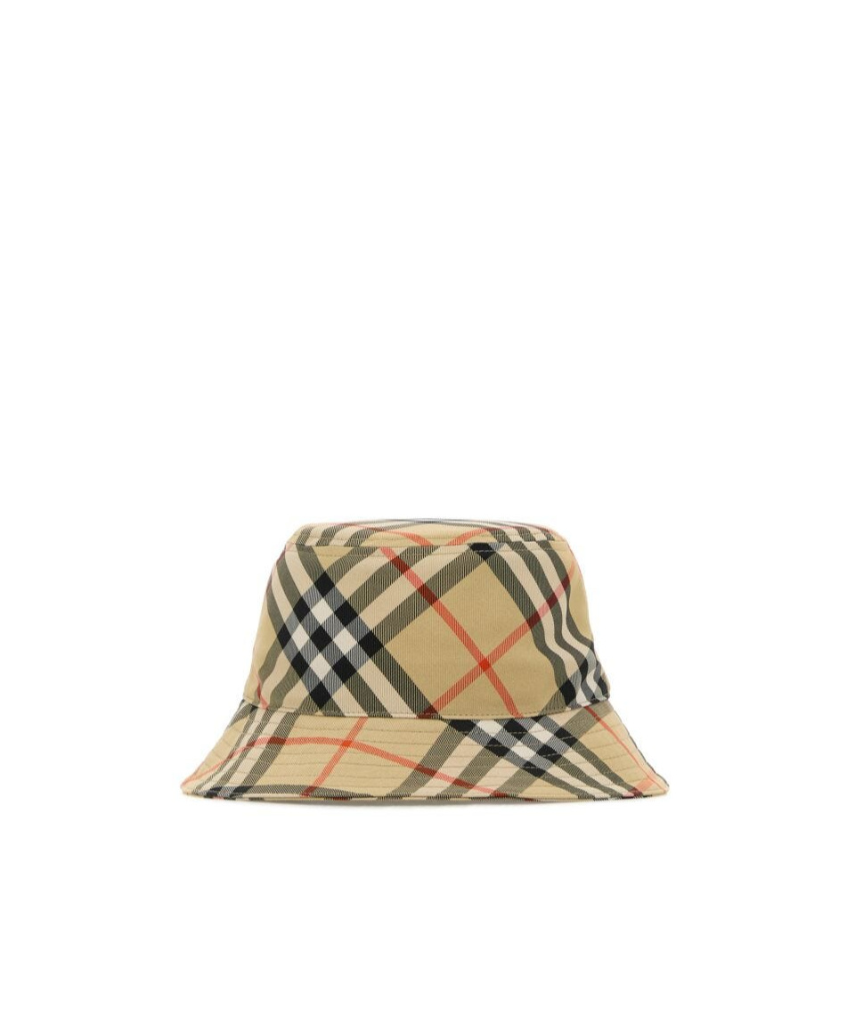 Burberry Checked Bucket Hat In Nude