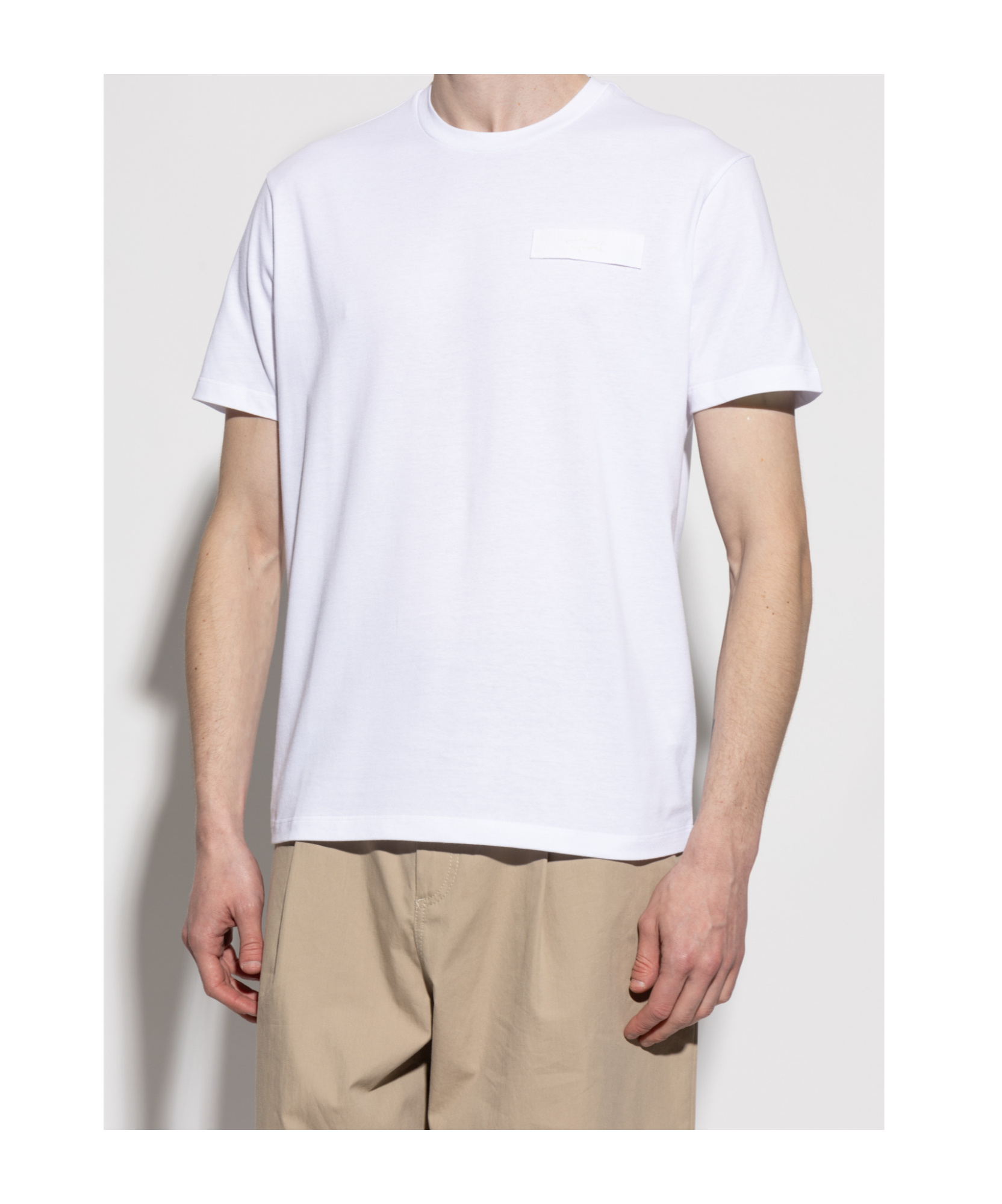 Shop Paul & Shark Logo-embroidered T-shirt In White
