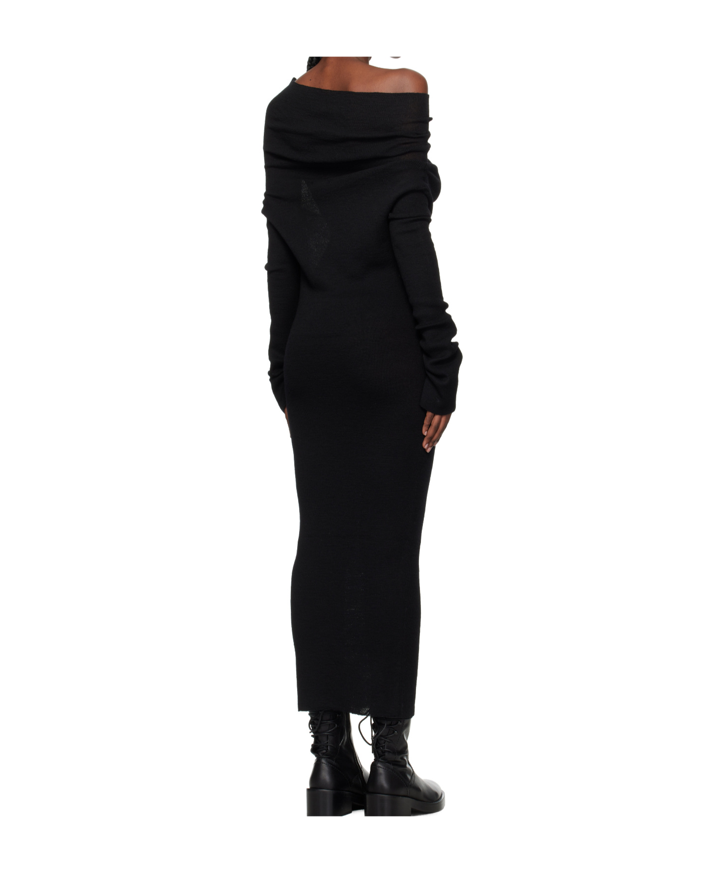 Ann Demeulemeester Barbro Dropped Shoulder Midi Knitted Dress In Black