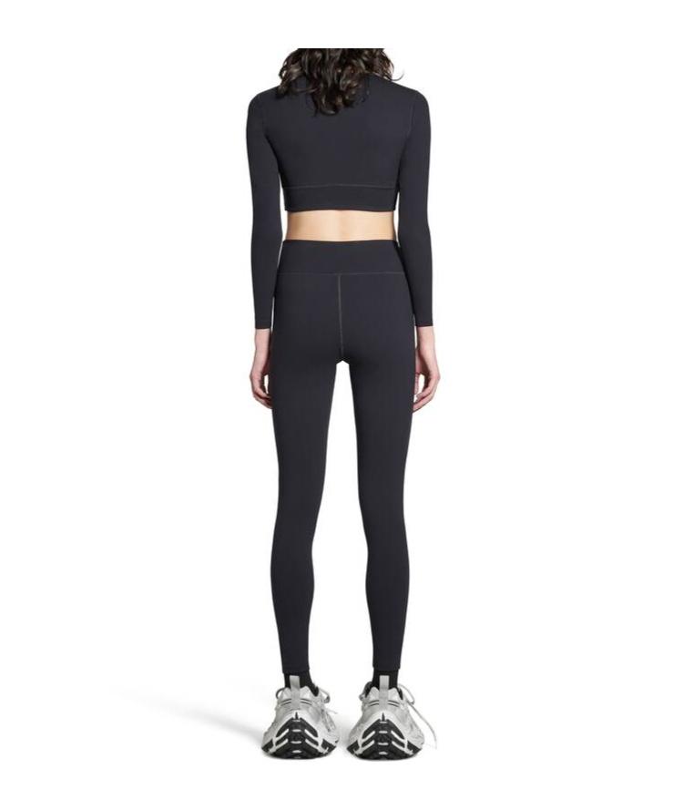 Balenciaga Reflective-logo Leggings In Black