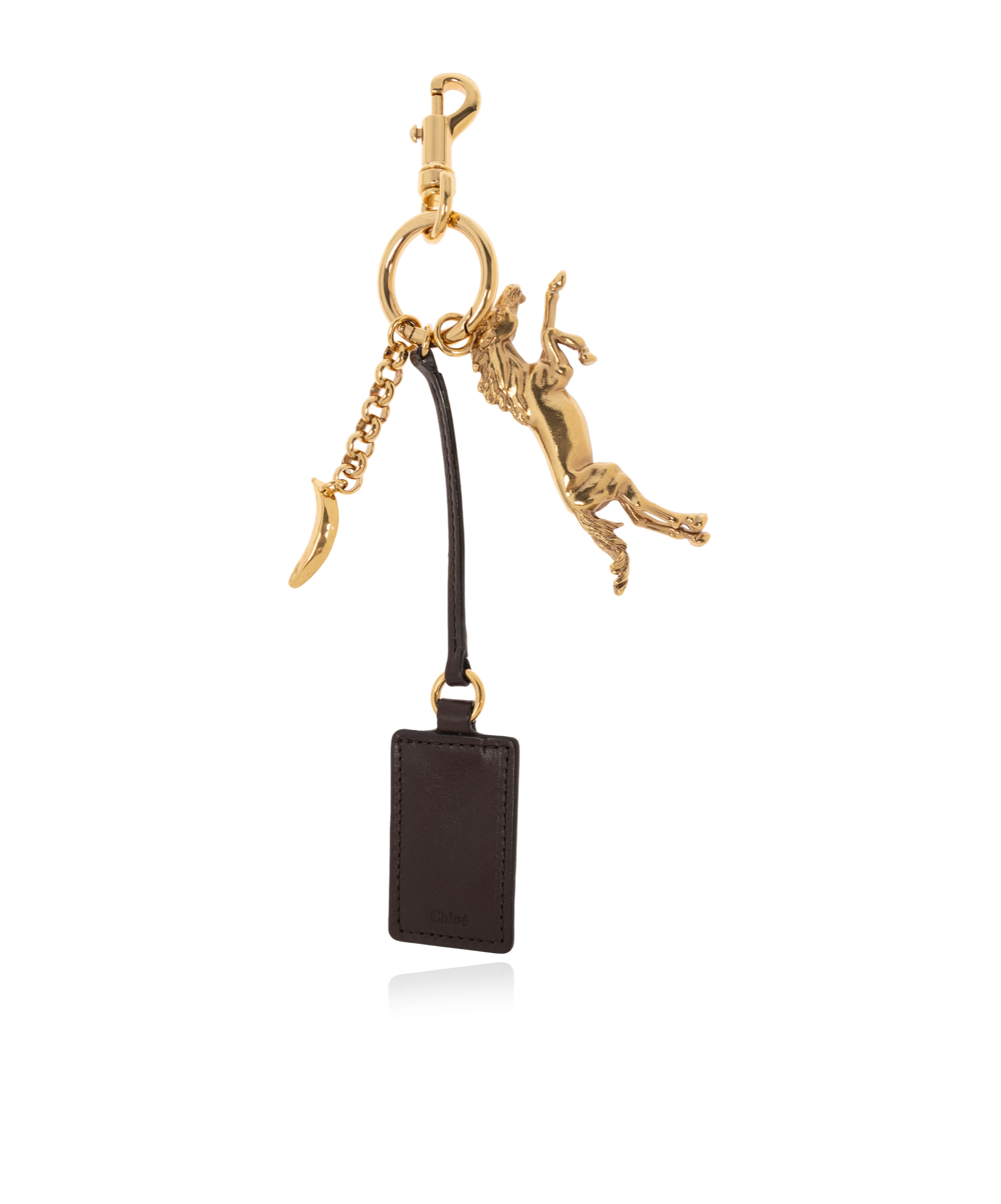 Chloé Kerala 25 Tag Charm In Brass Gold Size Onesize 100% Bronze In Nude