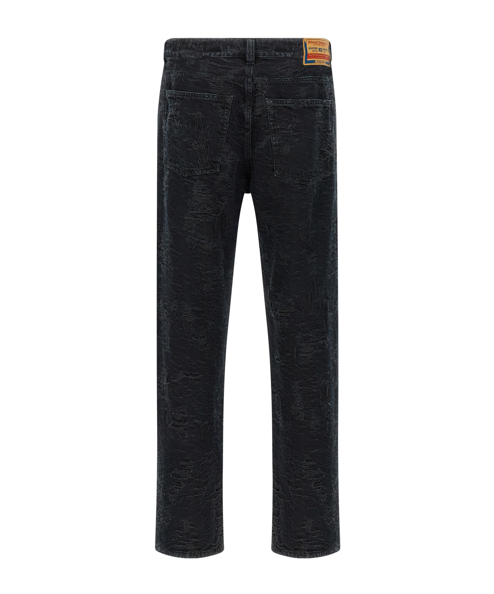 Diesel Distressed Five-pocket Jeans With Belt Loops In Black