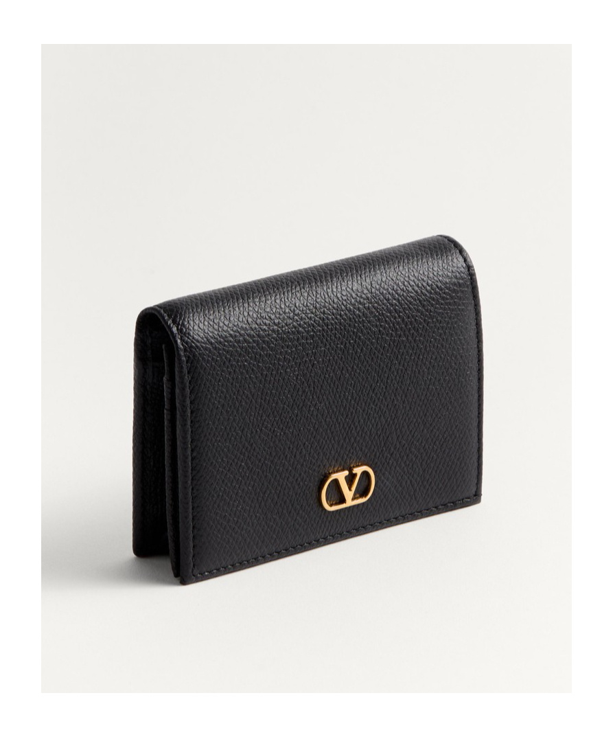 Valentino Womens Vlogo Signature Leather Wallet Nero In Black