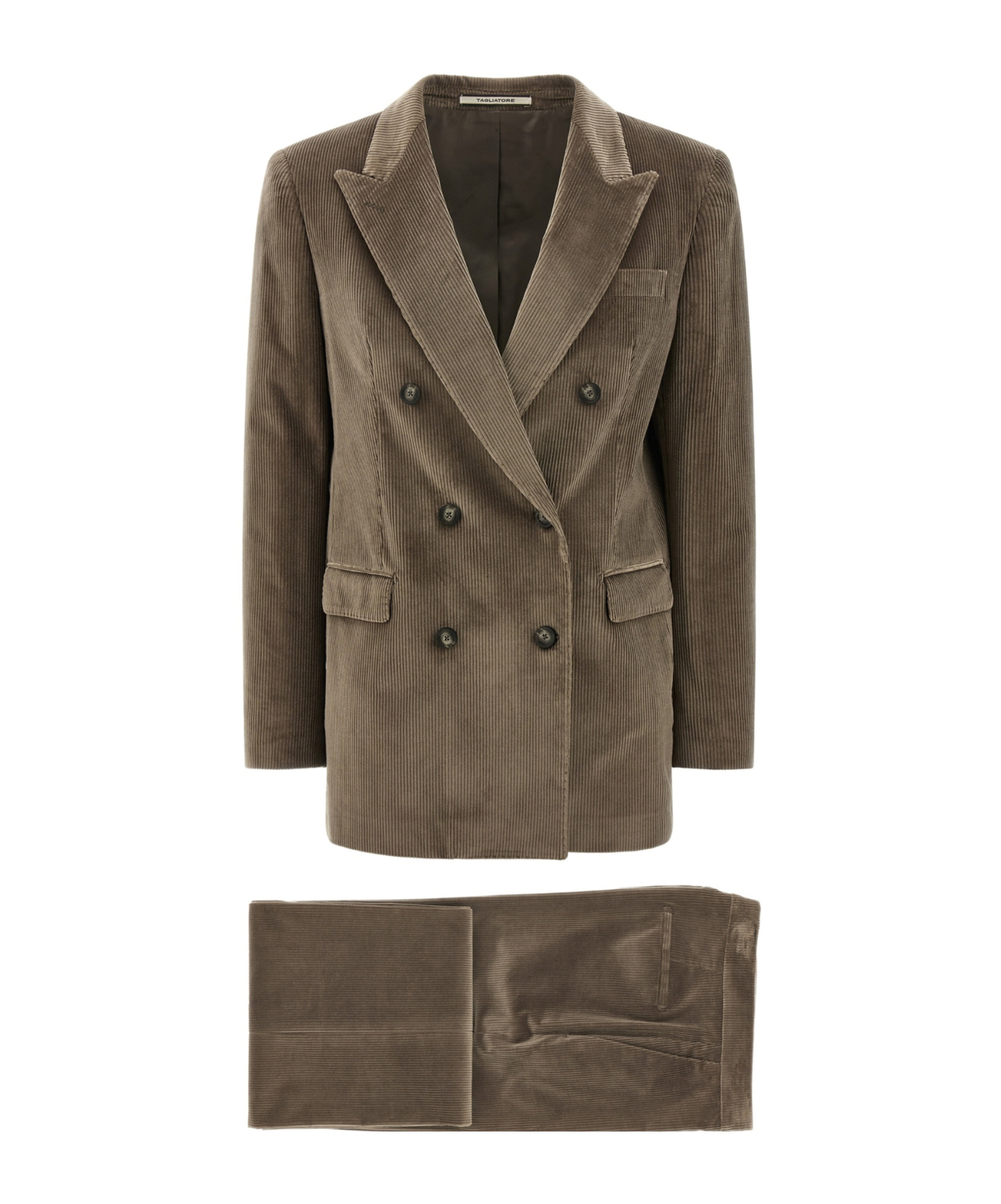 Tagliatore Long-sleeved Suit In Brown