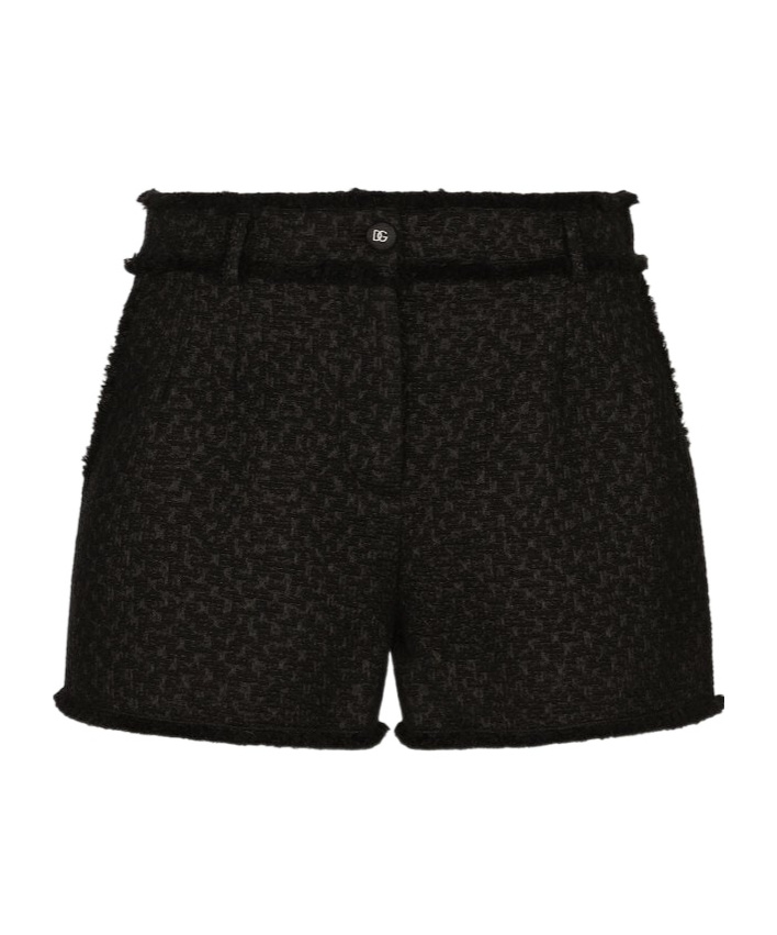 Dolce & Gabbana Frayed Detailing Tailored Shorts In Black