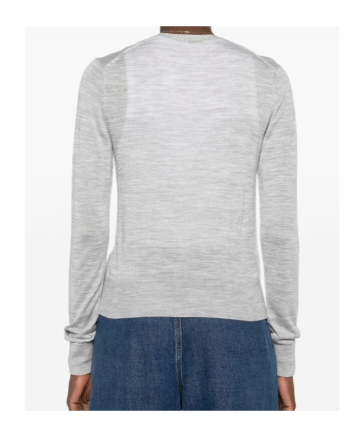 Calvin Klein Long-sleeved Knitted Cardigan In Gray