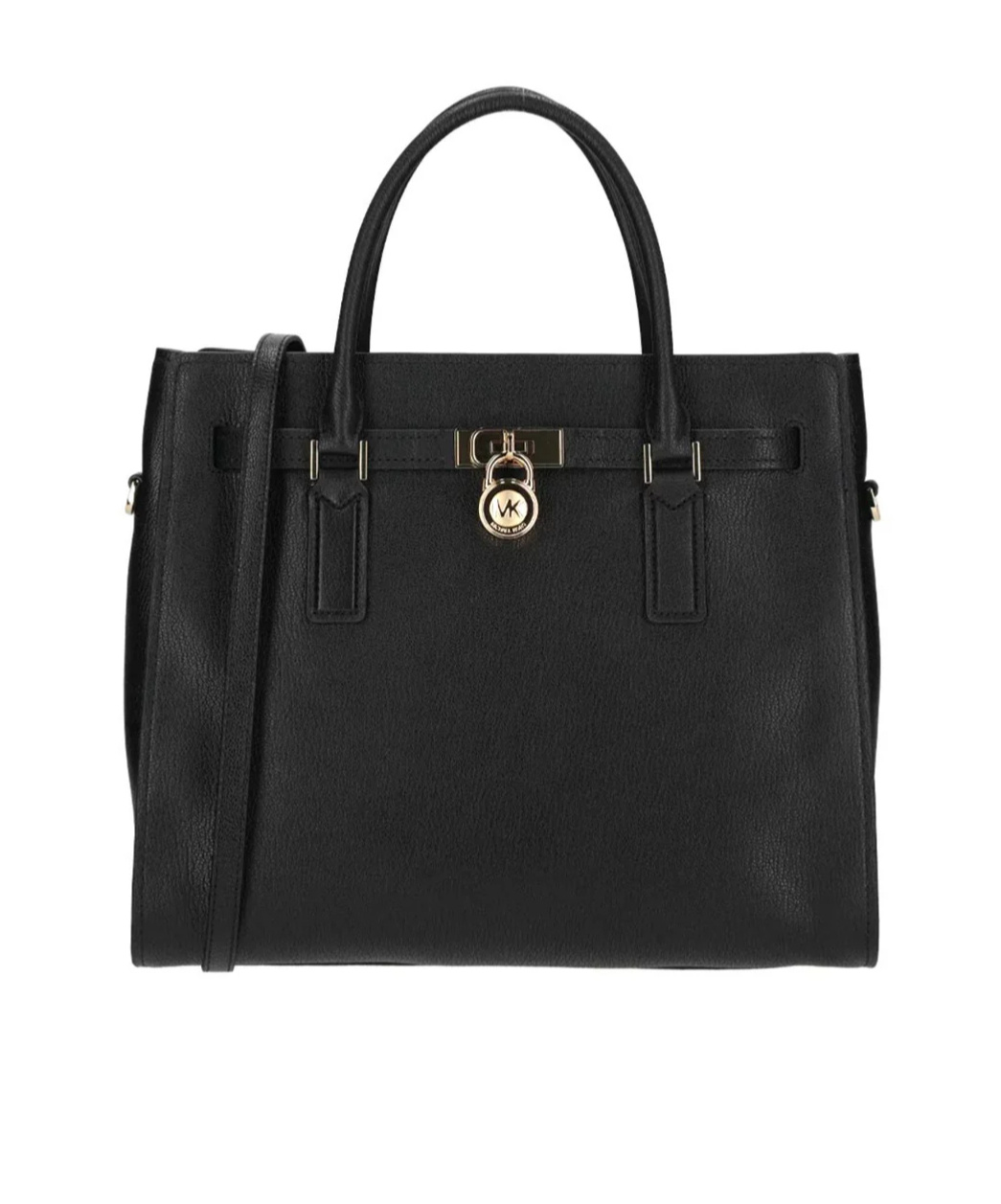 Michael Kors Hamilton Moderne Large Leather Satchel In Black