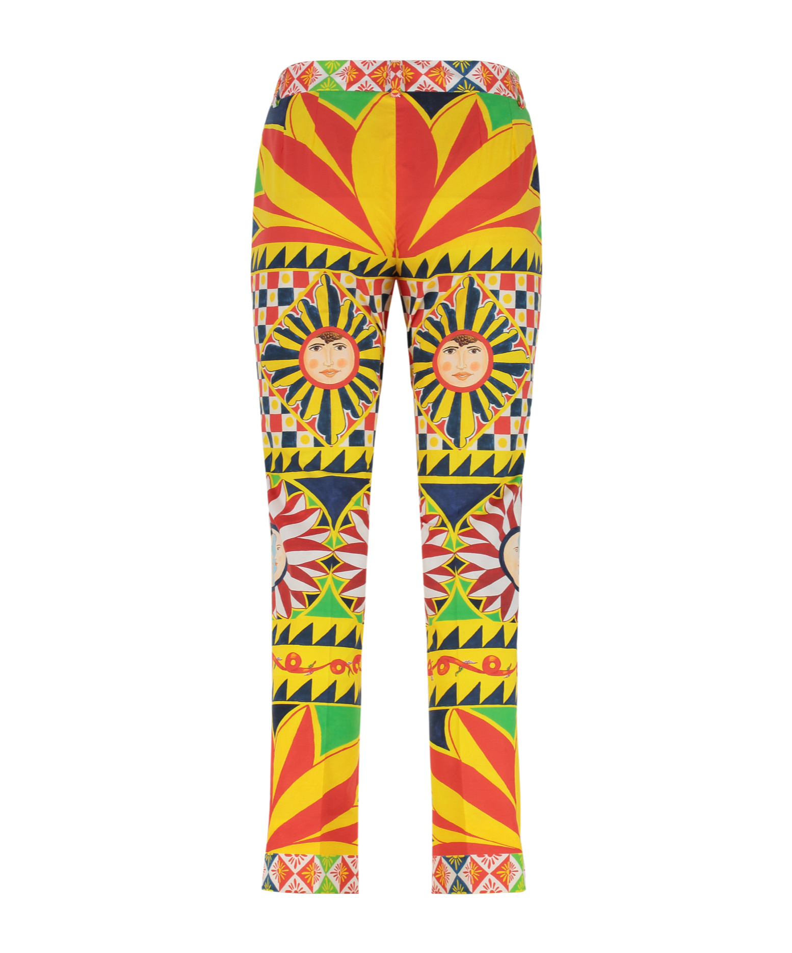 Dolce & Gabbana All-over Print Trousers In Yellow