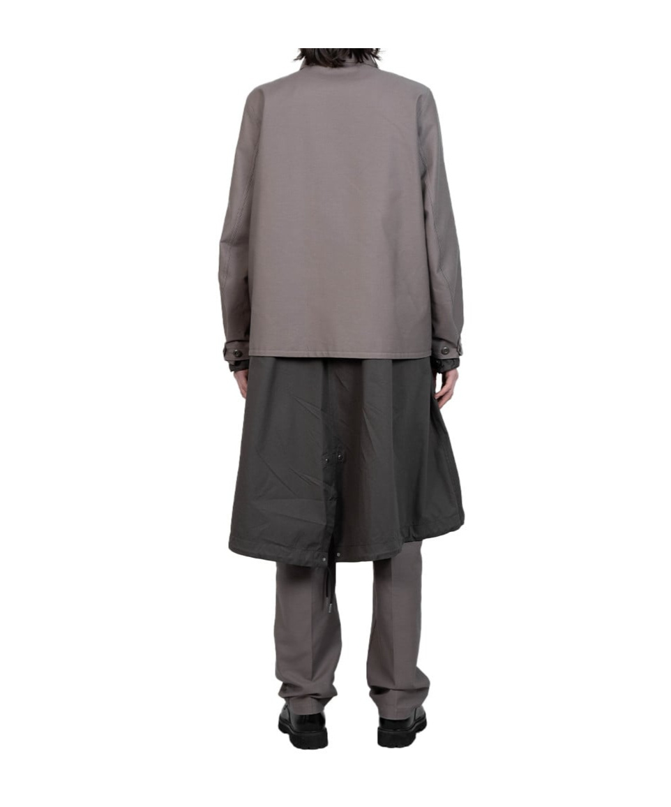 Sacai Long Sleeve Coat In Black