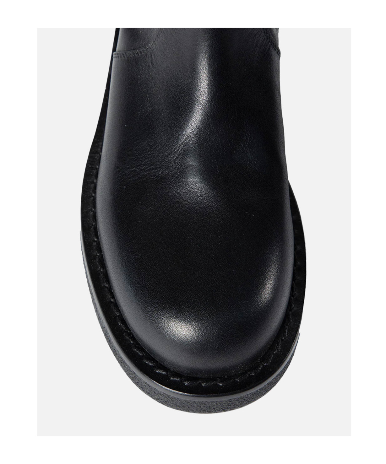 Ann Demeulemeester Round Toe Ankle Boots In Black