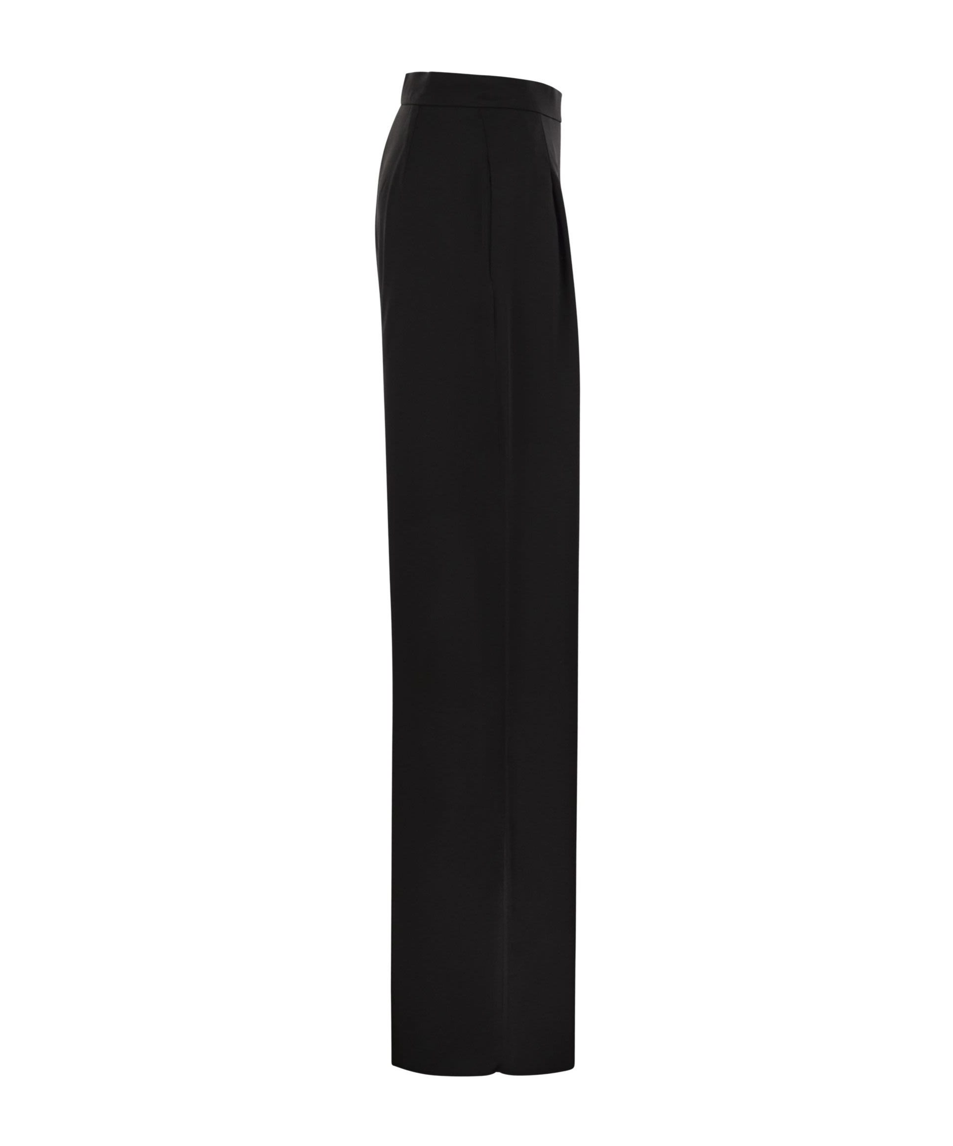 Max Mara Women's Flowing Trousers With Wide-leg Silhouette In Black