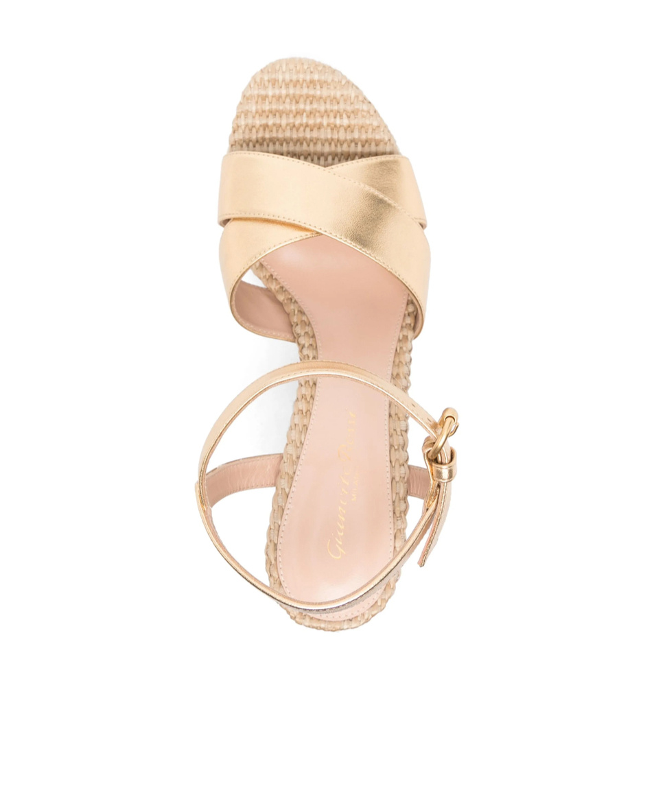 Gianvito Rossi Suede Wedge Mules In Nude