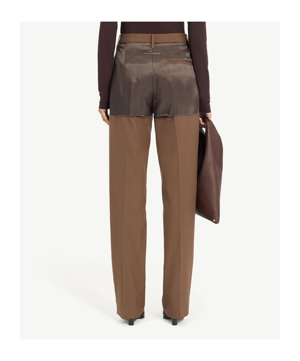 Mm6 Maison Margiela Ribbed V-neck Cardigan In Brown