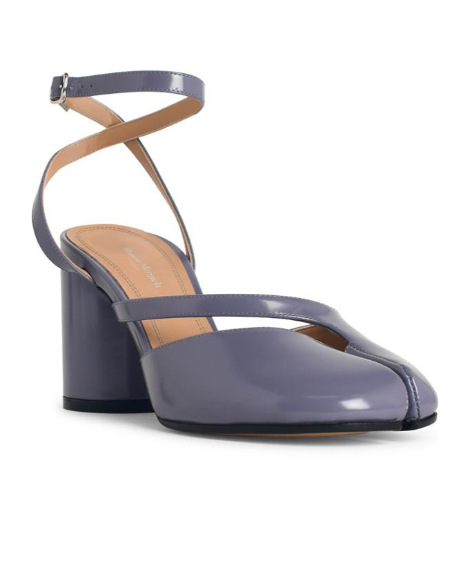 Maison Margiela Tabi Purple Leather Sandals In Purple