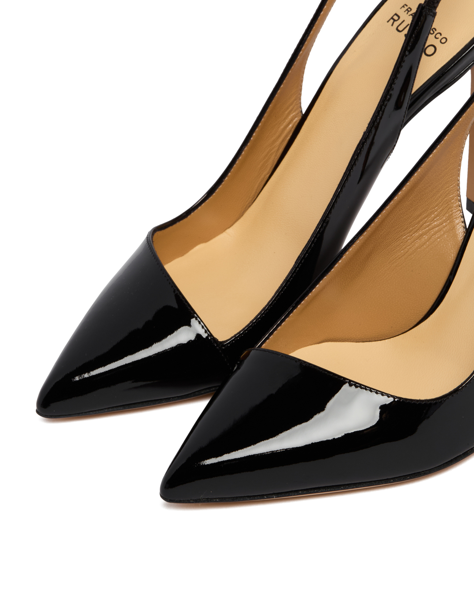 Francesco Russo Asymmetric Slingback Pumps In Black