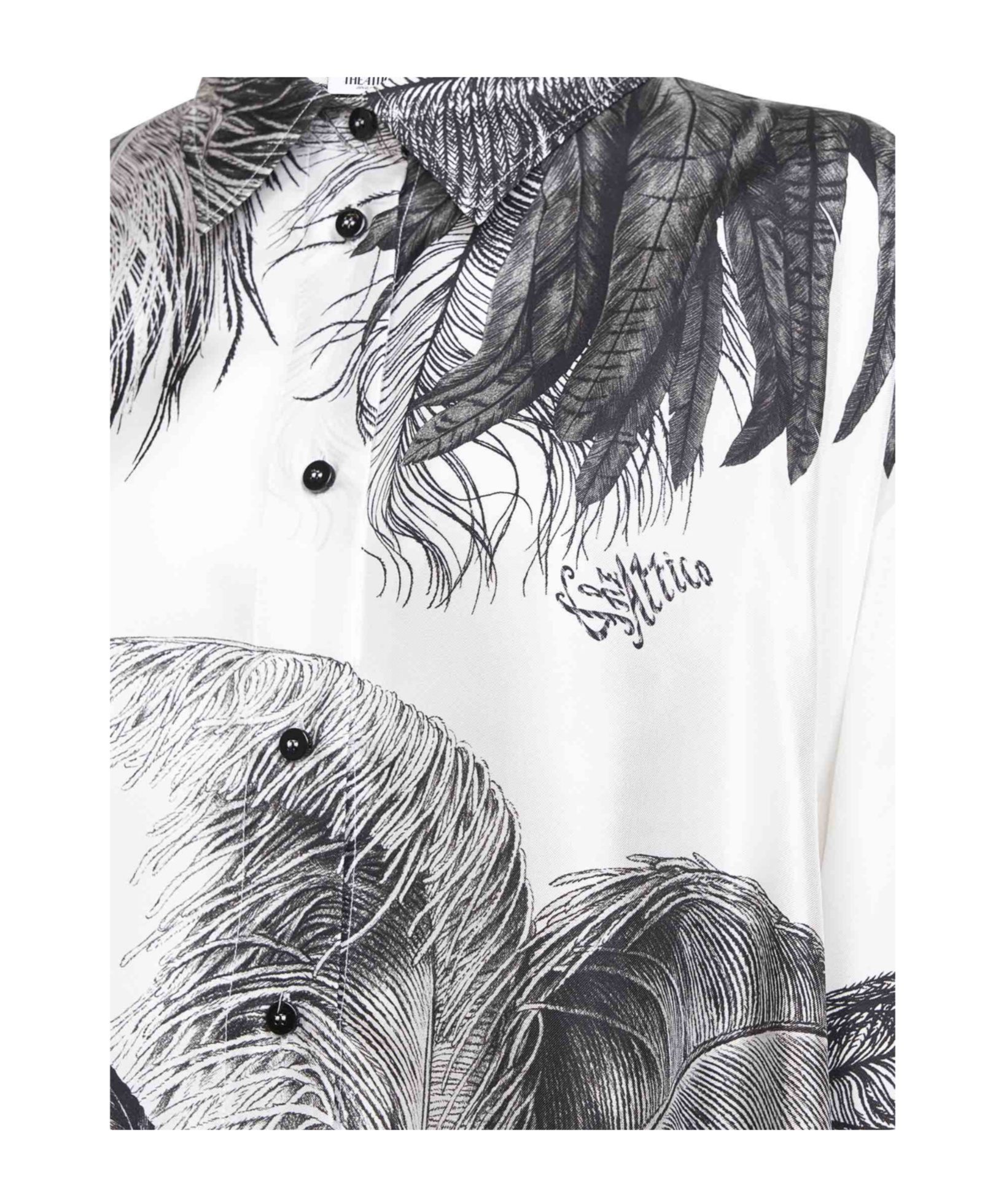 Attico The  Pattern-printed Long-sleeved Shirt In White