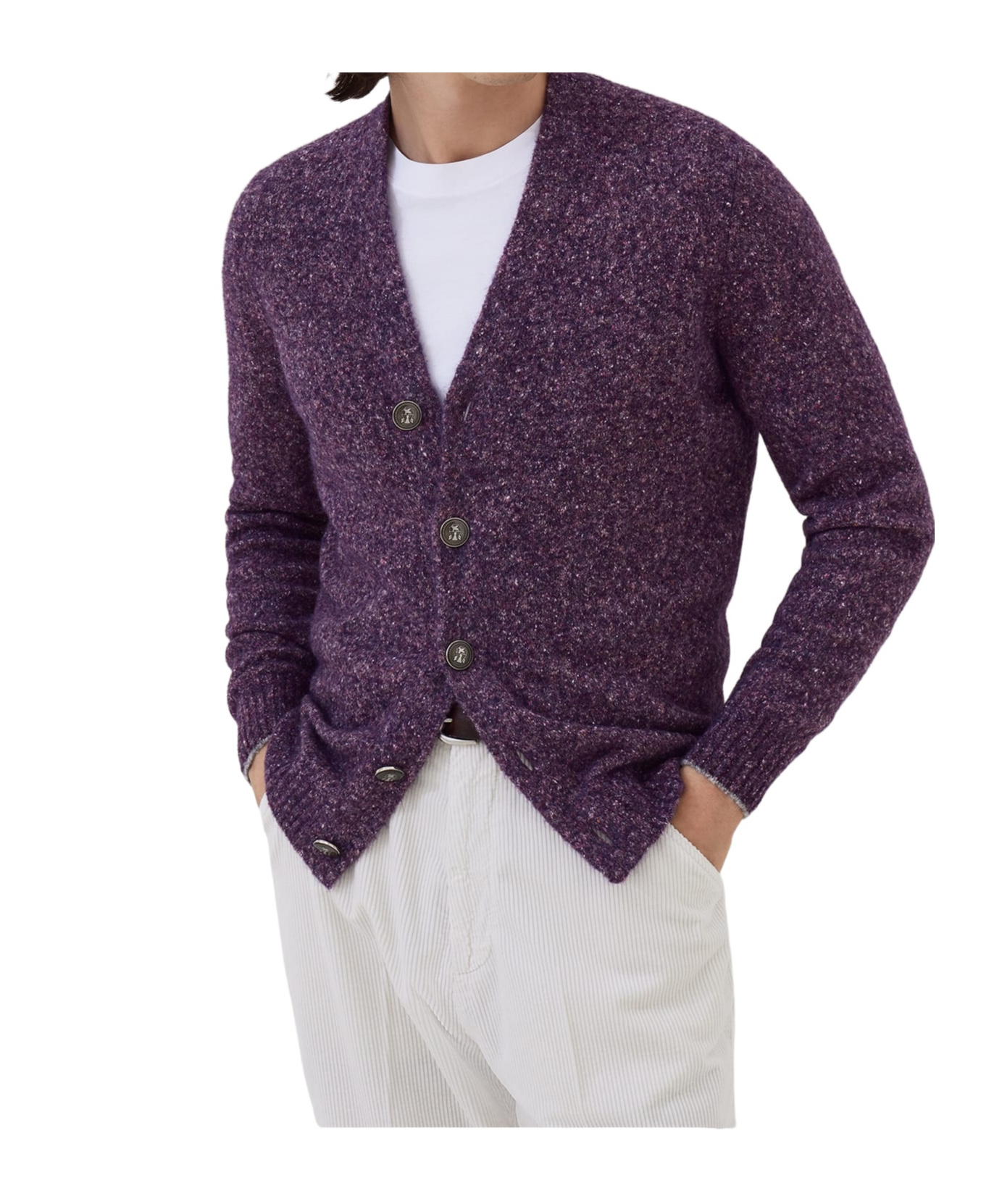 Brunello Cucinelli Cardigan Mit V-ausschnitt In Purple