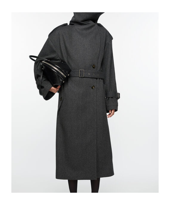 Acne Studios Belted Coat In Black